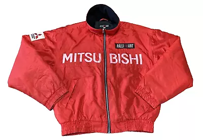 Ralliart Mitsubishi Motors Nylon Jacket Size M Red Made In Vietnam Vintage WRC • $129