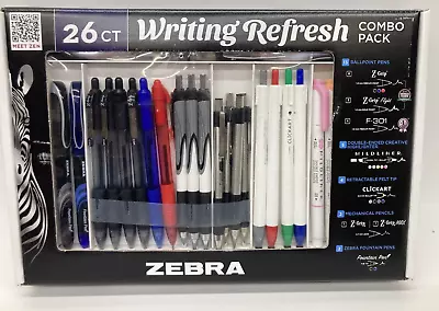 Zebra Writing Refresh Combo Pack Z-Grip F-301 Mildliner Fountain Pens 26 Count • $24.20