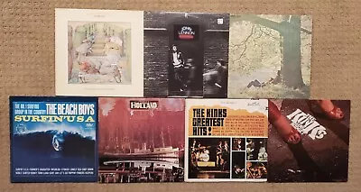 Lot Of 7 Classic Rock Vinyl Record Albums Beach Boys Genesis Kinks John Lennon  • $9.99