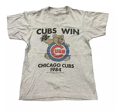 Vtg 1984 Chicago Cubs Win Heather Gray Mlb Baseball T-shirt Screen Stars M (2) • $9.99
