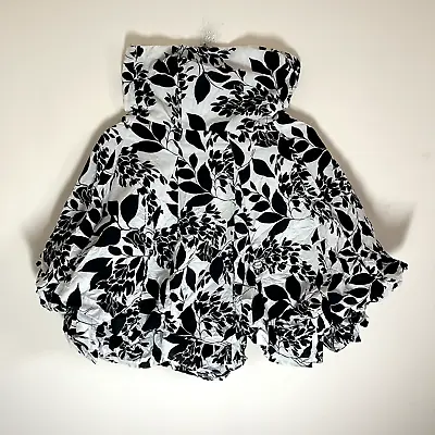 Jane Norman Womens Black & White Corset Style Mini Dress Leaf Pattern Size UK 14 • £8.20