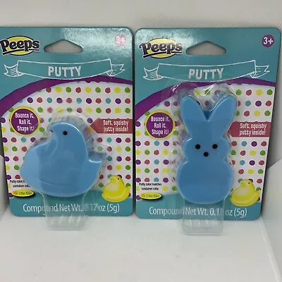 $11.99 • Buy LOT OF 2 Peeps Putty Blue Set Easter Basket Gift Reusable Plastic Container