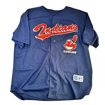 Cleveland Indians Vintage 1999 Button-Up Baseball Jersey Genuine Blank Shirt/Top • $27.99