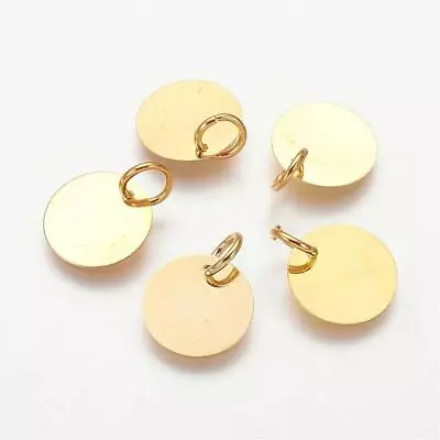 Metal Stamping Blanks Brass 12mm Initial Charms Blank Charms With Jump Ring • $4.19