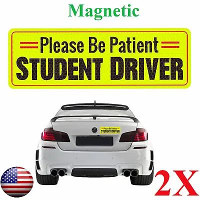 2Pcs Car Bumper Magnet Student Driver Reflective Decal Sign Sticker Magnetic  • $5.99