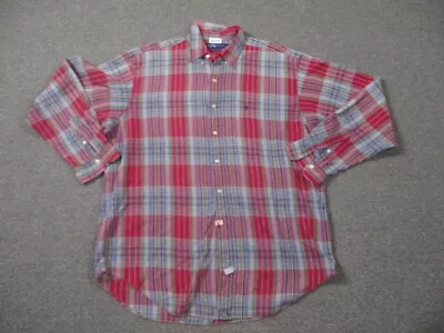 Ralph Lauren Shirt Mens Extra Large Blue Red Plaid Lightweight Flannel Classic • $19.99