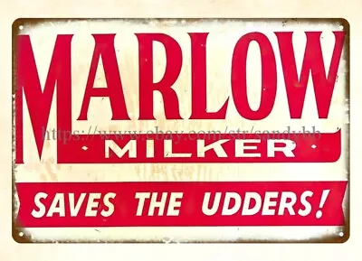 Marlow Milker Metal Tin Sign Best Place To Outdoor Home Decor • $18.93
