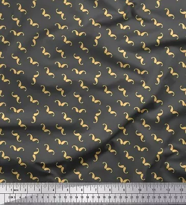 Soimoi Gray Cotton Poplin Fabric Moustache Paisley Print Sewing-Jv7 • $9.64