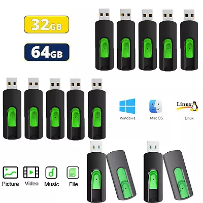 USB 2.0 Pen Thumb Drive Memory Stick Flash Drive 32GB 64GB Lot Storage USB Stick • $182.99