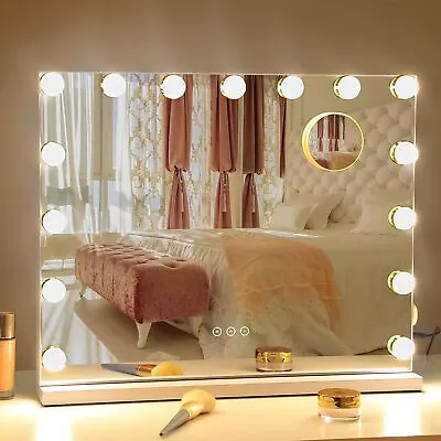 15LED 58X46CM Hollywood Makeup Mirror Large Vanity Light With Dimmable LED Bulbs • £57.99