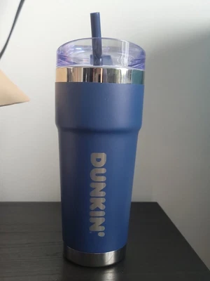 $28.99 • Buy Dunkin Donuts 24oz Travel Mug Insulated Swirl Tumbler Cup Stainless Steel BLUE