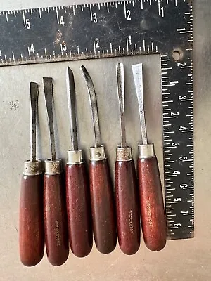 Lot Of Vintage Brookstone Woodworking Chisels Set Of 6    #13 • $35.99