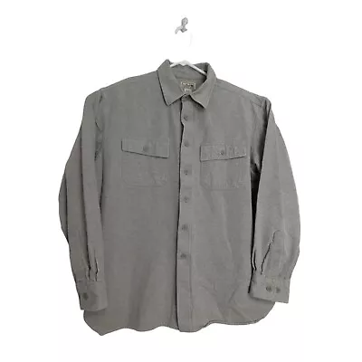 L.L.Bean -Mens Chamois Shirt Traditional Fit Long Sleeve Green Cotton Size Large • $22.99