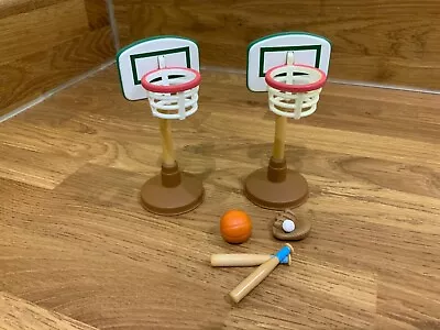 Sylvanian Families Calico Critters Htf Basketball Hoops Ball Baseball Glove Bats • $25.25