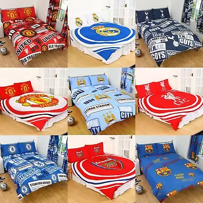 £31.95 • Buy Football Club Double Duvet Quilt Cover Sets Boys Kids Bedroom Cotton