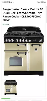 Rangemaster CDL90DFFCR/B Classic Deluxe Cream With Matching Extractor Hood !!! • £1288