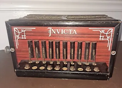 Antique Button Box Accordion Invicta   Vintage Playable • $99