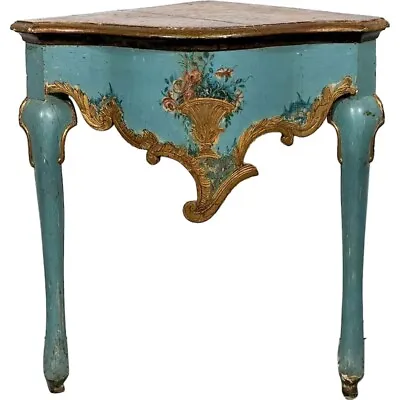 Antique Italian Venetian Painted Pine Corner Bracket Side Table 19th Century • $1250