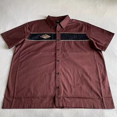 Harley Davidson Dark Red 120 Anniversary Mechanic Woven Shirt Mens 2XL • $39.99