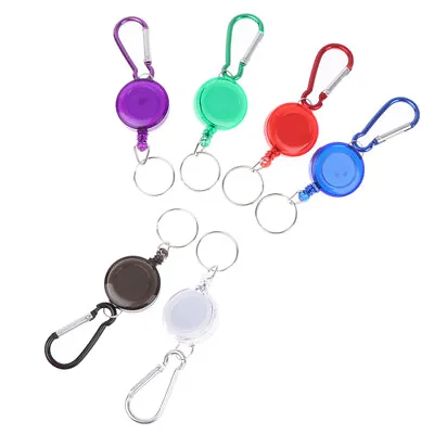 1PC Retractable Key Chain Recoil Carabiner Ski Pass Owner Telescopic Keych*e* • £2.58