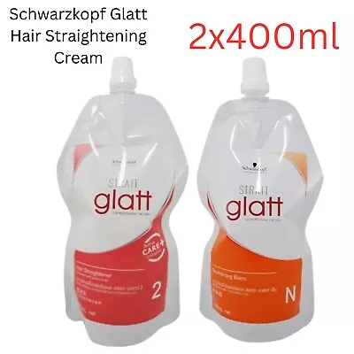 GLATT Schwarzkopf 2 N Straightener Straightening Rebonding Cream 2x400ml • £32.90