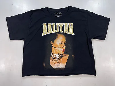 Aaliyah Rap Music Soul R&B Mid Riff Cutoff Black Small Black Shirt RIP Y2K • $20.50