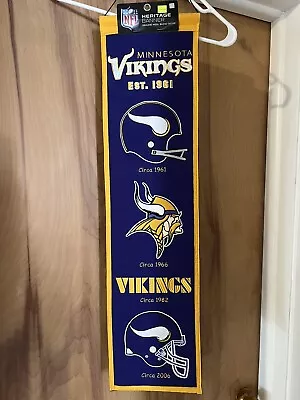 Minnesota Vikings History Heritage Logo Banner Flag • $14.95