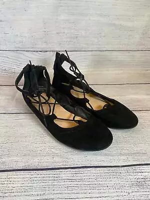 Maurice's Slip-on Black Suede Strappy Ballet Shoes Womens Size 9 NWOB • $8