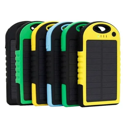 Solar Power Bank 5000mah Dual USB Battery Charger For Outdoor Camping DIY Portab • £7.50