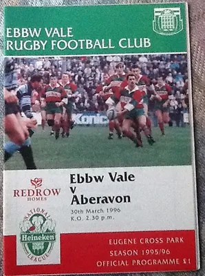 £0.99 • Buy 1996 EBBW VALE V ABERAVON Programme
