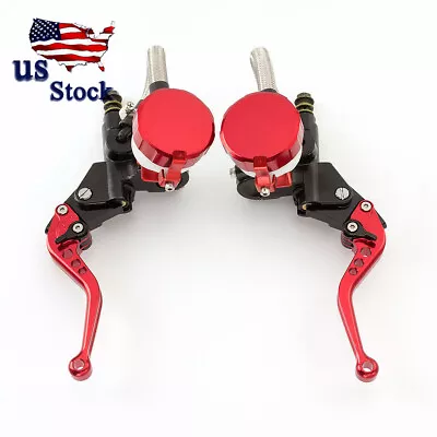 US Red Motorcycle Handlebar Master Cylinder Hydraulic Brake Clutch Hand Levers • $46