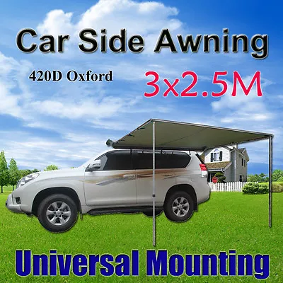 2.5x3m Pull Out Car Side Awning Roof Top Tent 4wd 4X4 Trailer Camping Rack • $200