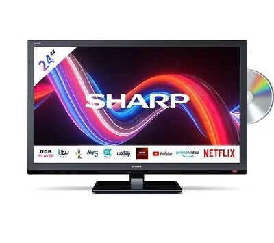 SHARP 1T-C24EE7KC2FBD 24” Smart HD Ready LED TV With Built-in DVD Player • £114.99