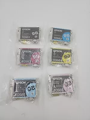 6 New Genuine Epson 98 High-capacity Ink T0981-T0986 Artisan 810/835/725/730/837 • $63.99