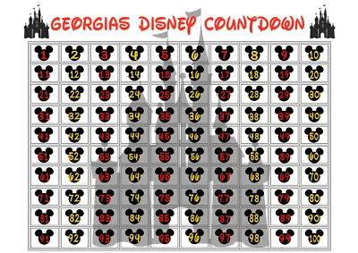 Personalised Disney Mickey Mouse Countdown Poster A4 Chart & Star Stickers • £3.99