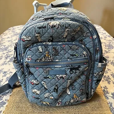 Vera Bradley Cat's Meow Pattern Essential Compact Backpack READ • $44.99