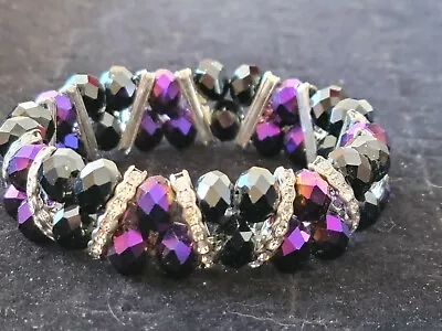 Beautiful Vintage Purple Crystal  & Rhinestone  Bracelet From Mom's Jewelry • $10