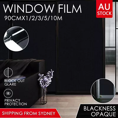 Total Blackout Privacy Glass Window Film Block Out 100% Light Black Tint Tinting • $12.75