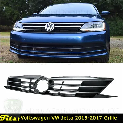 $88.20 • Buy Chrome Bumper Upper Grill Grille Fits For  Volkswagen VW Jetta 2015 2016 2017
