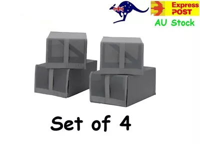 4x IKEA SKUB Shoe Box Storage Container Foldable Organiser Grey Wardrobe • $32.99