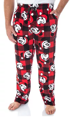 Disney Mickey Mouse Mens Plaid Minky Plush Fleece Pajama Pants • $19.99