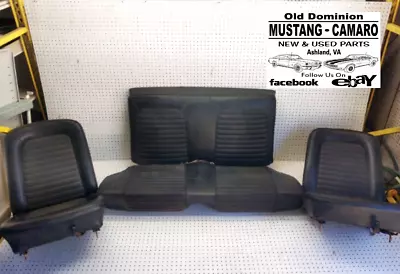 1966 Mustang Coupe Front Bucket Seats & Rear Seat - Black • $999.99