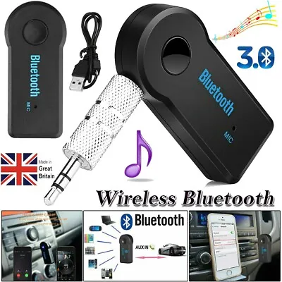 £3.59 • Buy Wireless Car Bluetooth 3.5mm AUX Audio Transmitter Music Receiver Adapter Mic UK
