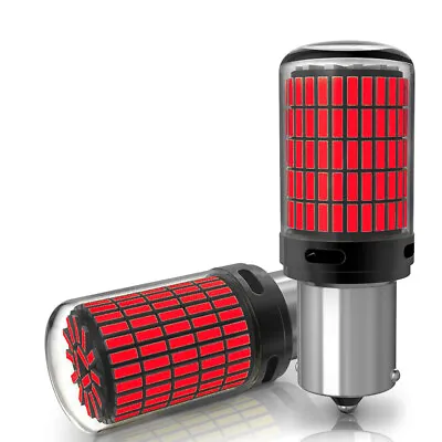 2pcs BA15S 1156 150 SMD 4014 Chips LED Tail Brake Light Bulbs Parking Light Red • $4.99