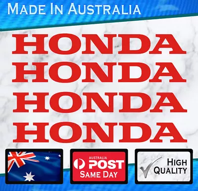 Honda Style Stickers - GLOSS RED Set Of 4 JDM  Civic JDM Outboard Bike Decal • $6.60