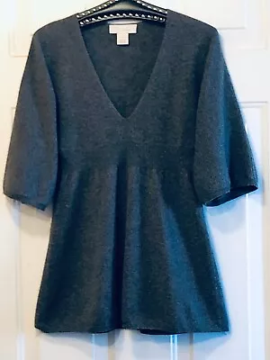 Mainbocher Sz S-M 100% 2-PLY Cashmere Women's Sweater Tunic Gray • $25.50