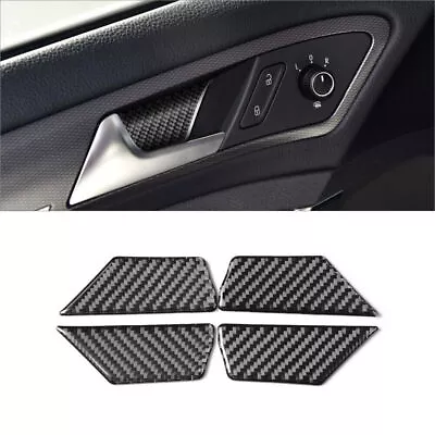 4Pcs Carbon Fiber Door Handle Bowl Cover Trim For Volkswagen Golf 2014-2019 • $6.27