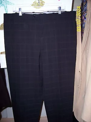 Men's Lux Plaid Dress Pants 37 X 32 Carnoustie By Aristo Eighteen Deep Chocolate • $36.95