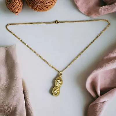 Monet 16  Gold Chain With 1  Shelled Peanut 2407 • $7.98