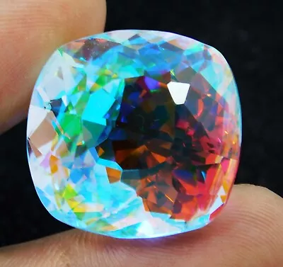 Certified 60.50 Ct Natural Rainbow Mystic Topaz Cushion Cut Loose Gemstone • $6.50